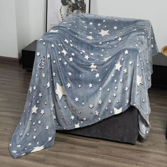 Плед, що світиться в темряві, плюшеве покривало Blanket kids Magic Star 150х100 см флісова ковдра. Колір: сірий | Зображення 9