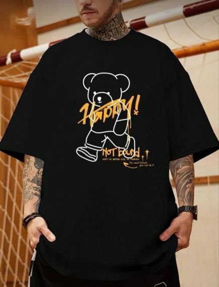 Футболка чоловіча з принтом повсякденна L Чорний