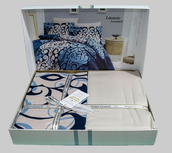 Постільна білизна First Choice Cotton Satin 160х220 Laura Lacivert | Зображення 1