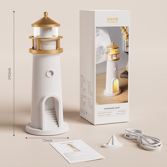 Проектор-нічник A08 Lighthouse 2in1 + Bluetooth колонка White | Зображення 5