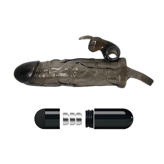 Вибронасадка со стимулятором клитора  СМЕЛЬЧАК черная sexstyle | Зображення 6