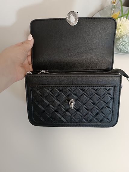 Сумка клатч женская кросс-боди через плечо Черная | Зображення 5