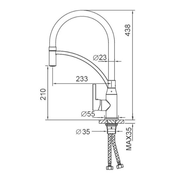 Змішувач для кухні Frap з гнучким виливом F4552-8 | Зображення 4