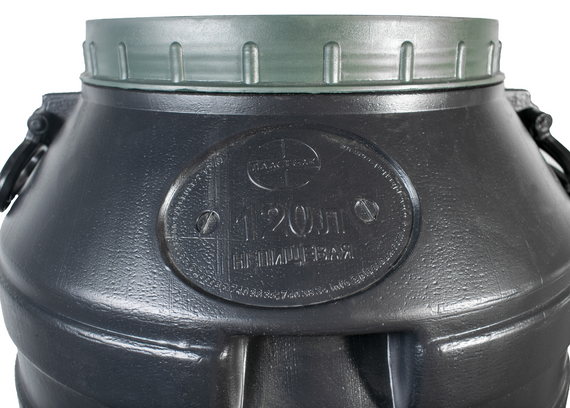 Бочка пластиковая 120 л техническая черная бидон  широкая горловина бочка для воды | Зображення 5