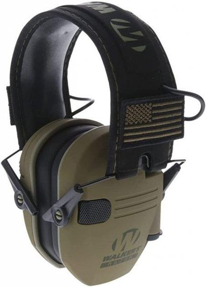 Активні оригінальні захисні навушники для стрільби Walker's Razor Slim Electronic Muff 23 дБ олива + кріплення чебурашки олива | Зображення 4