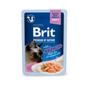 Влажный корм Brit Premium Delicate Fillets in Gravy Lamb for Sterilised для стерилизованных котов, ягнёнок 85г