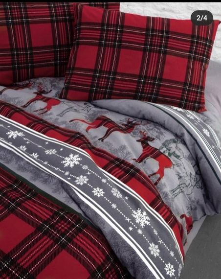Комплект постільної білизни First Choice Flanel 200×220 см Happinies Red | Зображення 1