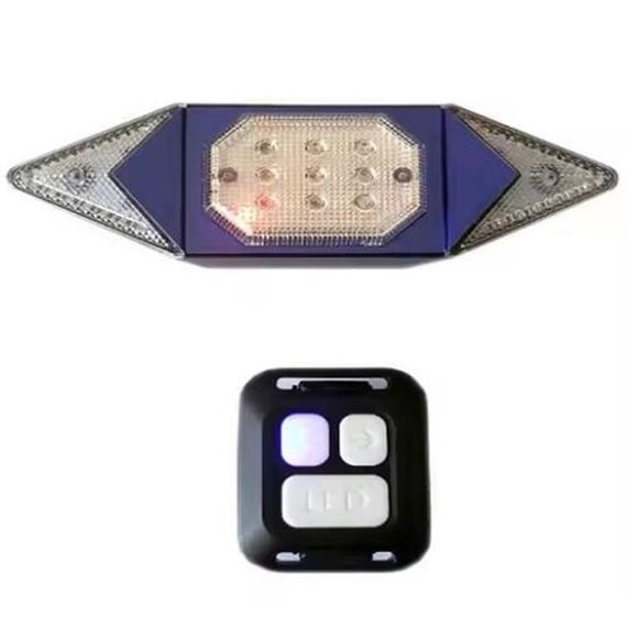 Велофонарь LY-6700 с указанием поворотов (red+yellow+blue), waterproof, Мигающий велофонарь | Зображення 9