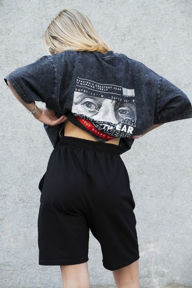 Бавовняні базові трикотажні шорти Without Basic Black | Зображення 8