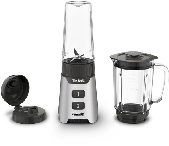 Блендер Tefal  стаціонарний Minimix Glass 400Вт, чаша-700мл, ємність для смузі to go, скло, сірий (BL16GE30) | Зображення 2