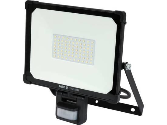 Прожектор з SMD-діодним випромінювачем і датчиком руху YATO  50 Вт, 230 В, 4750 лм, 75 діодів YT-818291