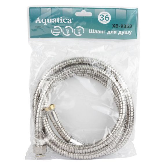Шланг для ручного душу Aquatica 1/2" SS розтяжний з підшипником 150-180 см (9792040) | Зображення 1