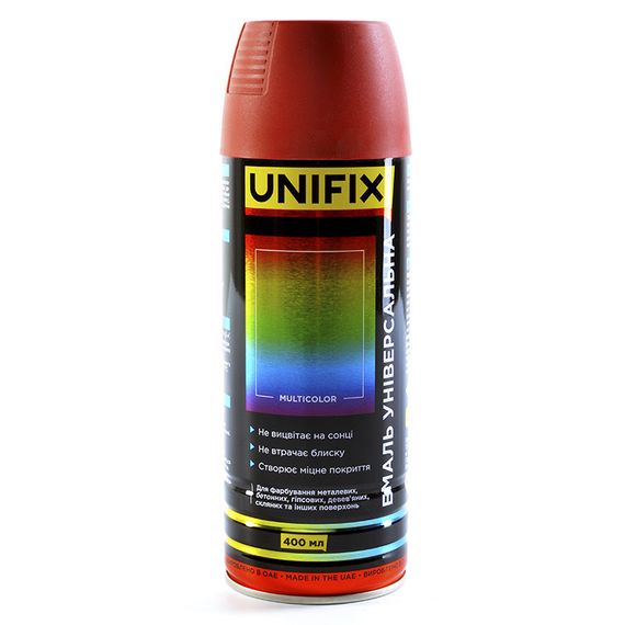Емаль універсальна акрилова RAL3011 глянець вишневий 400 мл UNIFIX 951038