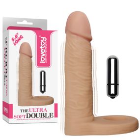 Анальна насадка з вібрацією Lovetoy The Ultra Soft Double 5.8, тілесна