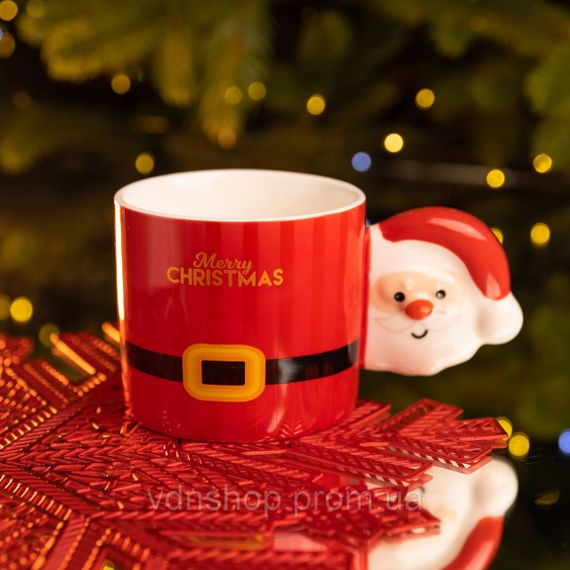 Чашка порцелянова новорічна Merry Christmas 350 (мл) Червона Yiwu FM-CS-51R