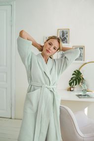 Вафельний халат COSY Жіночий шаль, м'ятний