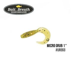 Силиконовая приманка, Съедобный силикон Bait Breath Micro Grub 1" (15шт.) (Ur868 Motoroil-EX)