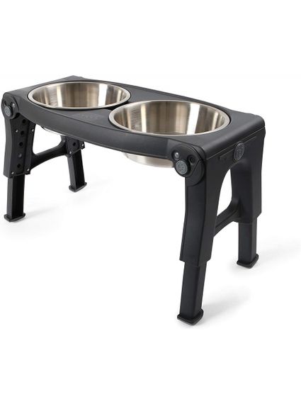 Миска из нержавеющей стали двойная с регулируемыми ножками Dexas Adjustable Height Double Pet Feeder, 2 х 0.96 л, серая | Зображення 2