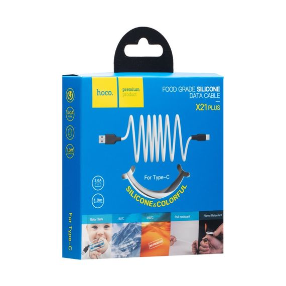 Кабель для зарядки телефона. USB Hoco X21 Plus Silicone Type-C | Зображення 1