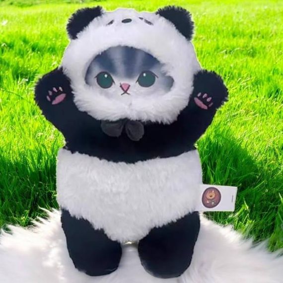 Игрушка мягкая 35см Котик в костюмчике Панды