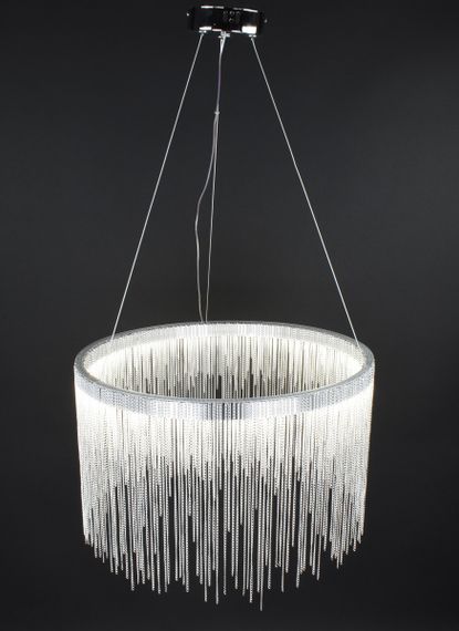 Люстра світлодіодна підвісна LED світильник для квартири на стелю лед 27524 Хром 50-120х50х50 см. | Зображення 4