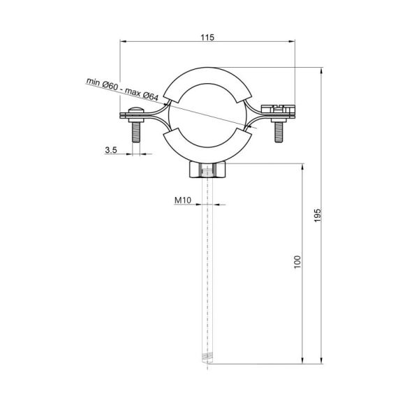 Хомут Thermo Alliance Forte  2" (D60-64 мм) SF10050 | Зображення 1