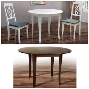 Стол обеденный круглый раскладной Дукат 93–118 см, белый или темный орех