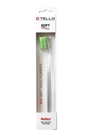 Зубна щітка Tello 4920 Soft White, d 0.12mm, салатовий