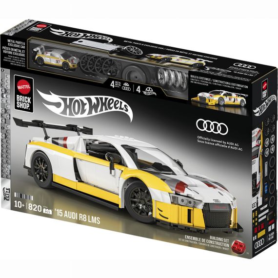 Премиум машинка-конструктор Mattel Brick Shop Hot Wheels Elite Series ’15 Audi R8 LMS 820 деталей | Зображення 1