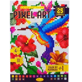 Розмальовка "Pixel ART" РМ-85 Апельсин, 20 аркушів (9786178275822) Колібрі Вид 1