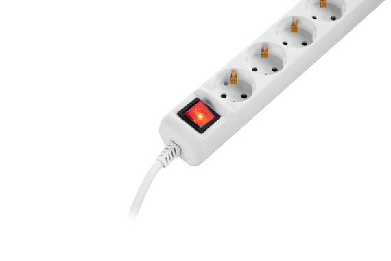 Мережевий подовжувач 2E  5XSchuko з вимикачем, 3G*1.5мм, 1.5м, white (2E-U05ESM1.5) | Зображення 4