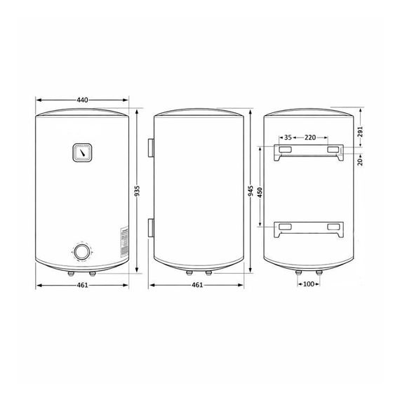 Водонагрівач електричний Thermo Alliance 100 л Black універсальний, мокрий ТЕН 1,5 кВт D100VH15Q3В | Зображення 1