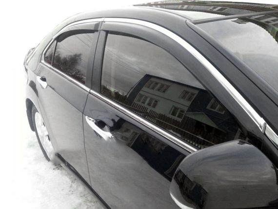 Вітровики з хром молдингом (2011-2018 EU / 2011-2014 USA, 4 шт, HIC) для Toyota Camry 2011-2018 рр