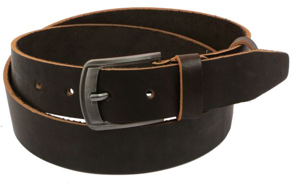 Мужской кожаный ремень под джинсы Skipper 1136-38 коричневый 3,8 см | Зображення 2