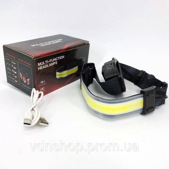 Фонарик бытовой налобный XQ-T1C COB, Налобный фонарик с регулируемым ремешком Легкий на голову SL-50 | Зображення 9