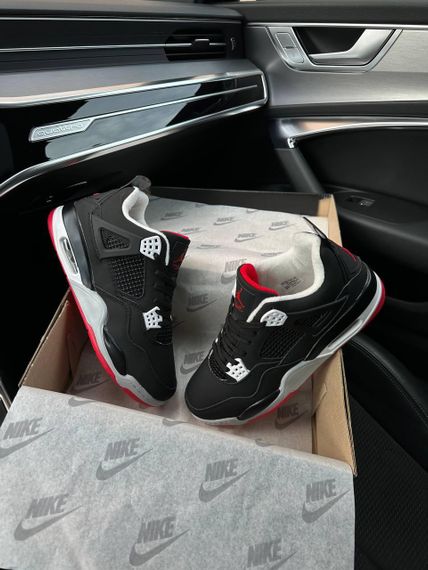 Кросівки зимові чоловічі Air Jordan 4 Retro Fleece Termo Black Red , В'єтнам 44 28.5 см | Зображення 8