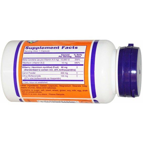 Комплекс для профилактики зрения NOW Foods Bilberry Complex 80 mg 100 Caps | Зображення 1