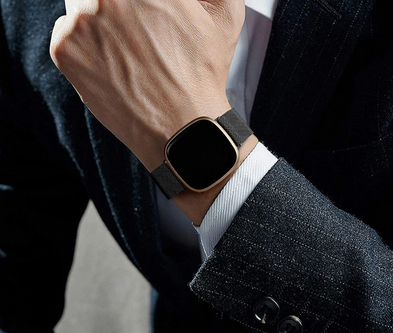 Міланський сітчастий ремінець Primo для годинника Fitbit Versa 4 / Fitbit Sense 2 - Black | Зображення 6