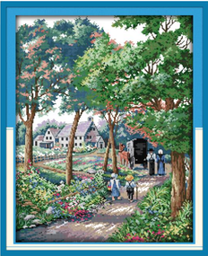 Набір для вишивання хрестиком за нанесеною на канву схемою "Outing.Evening Shadows". AIDA 14CT printed 44*54 см