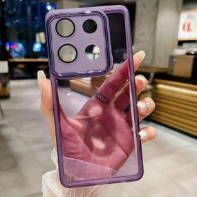М'який силіконовий чохол зі склом на камеру для Xiaomi Redmi Note 13 5G колір Фіолетовий
