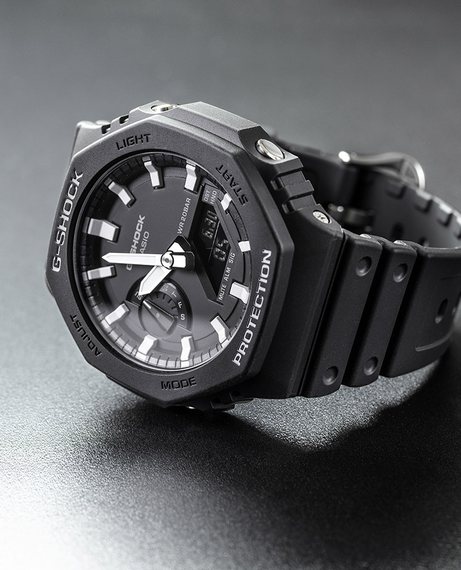 Полімерний чоловічий годинники Casio G-Shock GA-2100-1AER з полімерним ремінцем | Зображення 1