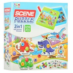 Дитяча розвиваюча мозаїка на шурупах з викруткою TLH-0, 105 деталей  Динозаври