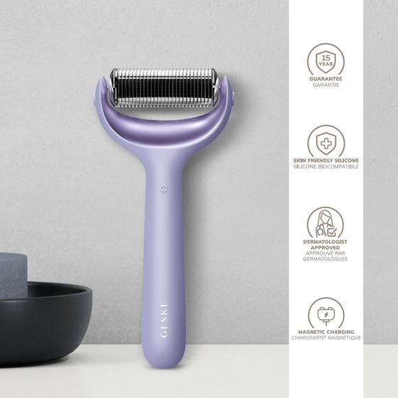 Електронний ролер для обличчя та тіла з мікроголками GESKE MicroNeedle Face&Body Roller 8в1 purple | Зображення 2