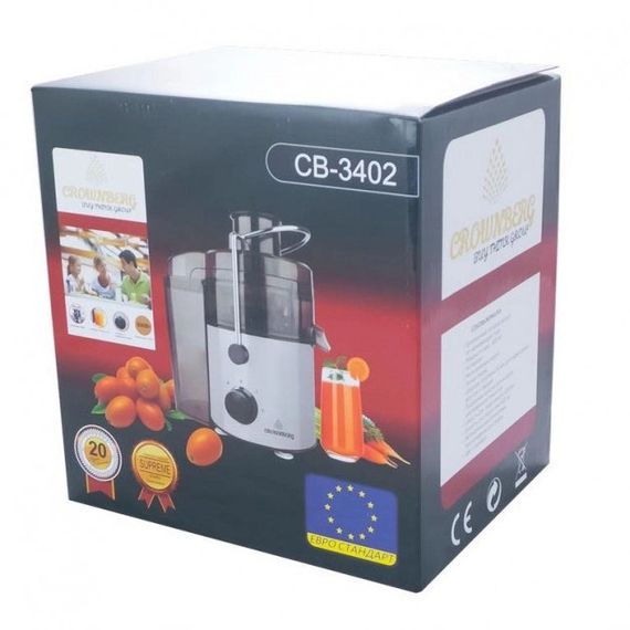 Соковыжималка Crownberg CB-3402 электрическая центробежная для обработки целых фруктов 600 Вт | Зображення 4