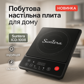 Плита електрична настільна компактна Suntera, Плита побутова переносна, Плити для приготування JM-49