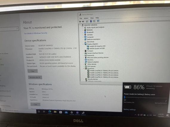 Ноутбук Dell Precision 5520 15.6 FHD 16/250 SSD ! DDR4 Nvidia m1200 4 GB | Зображення 6