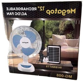 Портативний вентилятор з сонячною панеллю, 2 LED лампи, 2 швидкості, автовращення XPRO MG008 (45947-_1108)