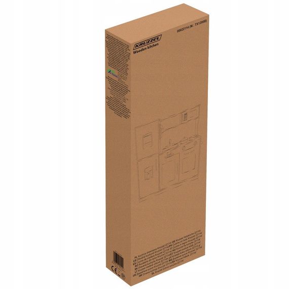 Детская деревянная кухня Kruzzel 22114 с посудой и светом, коричневая | Зображення 9