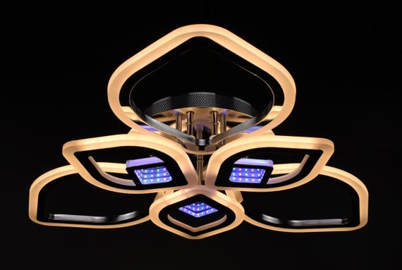 Люстра світлодіодна стельова LED світильник для квартири на стелю лед з пультом 26095 Хром 10х60х60 см. | Зображення 8