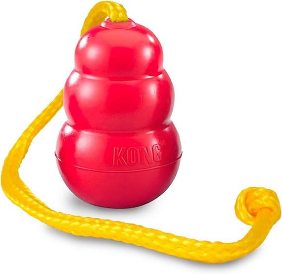 Іграшка для собак Kong Classic With Rope, 9 см